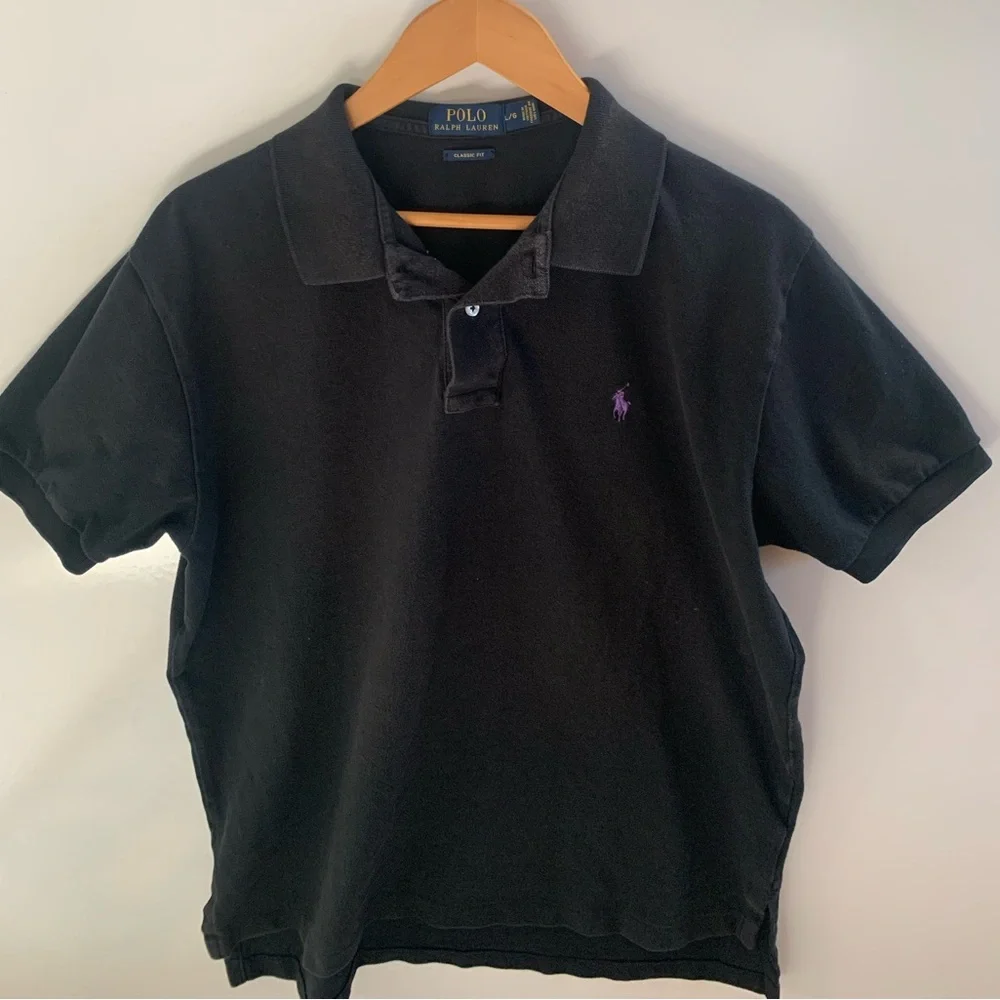 Ralph Lauren MENS polo black shirt size L classic fit